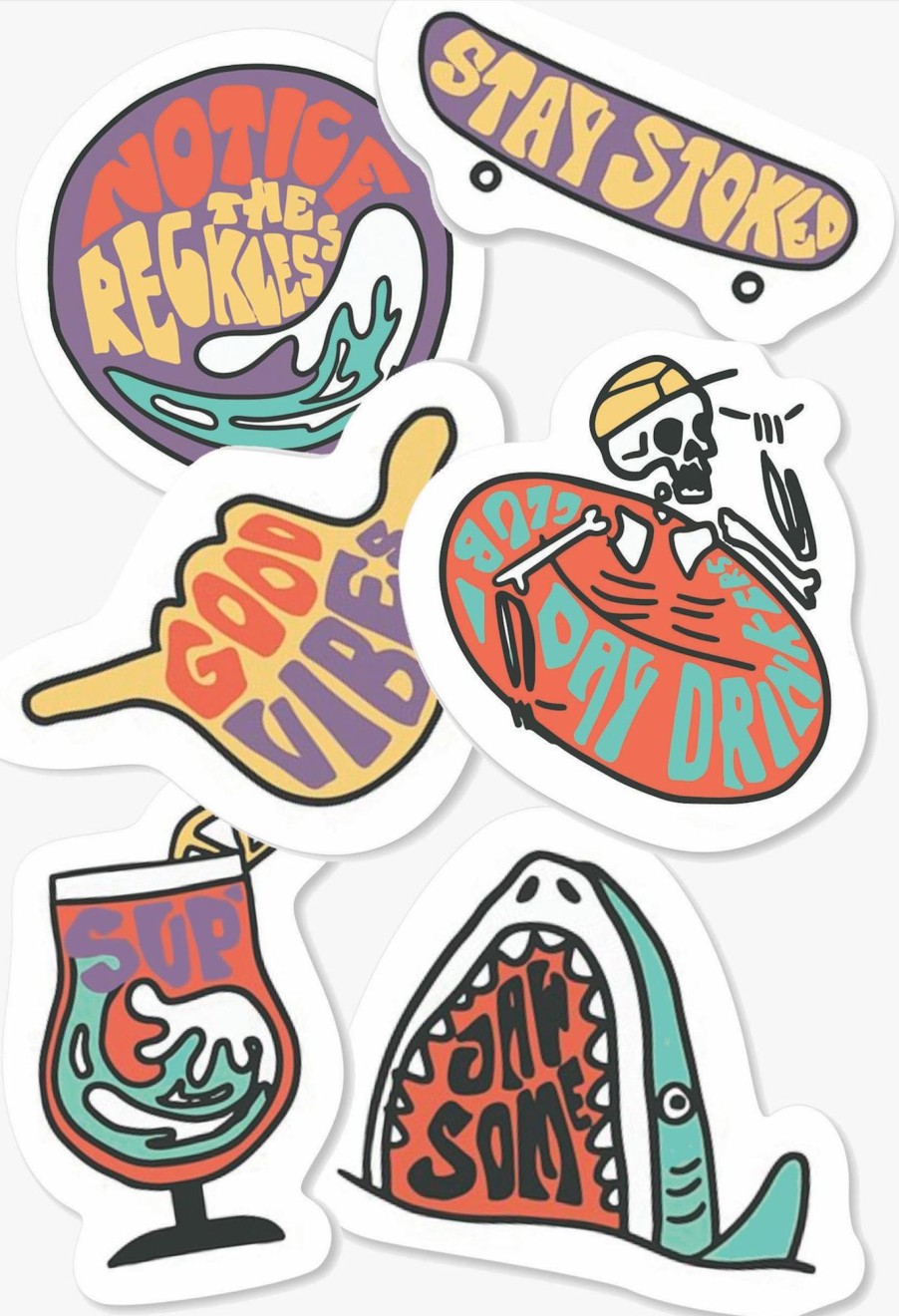 Men Notice The Reckless Accessories | Day Drinkers Club Sticker Pack