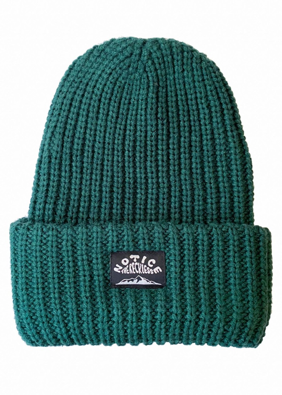 Men Notice The Reckless Headwear | Forest Green Beanie