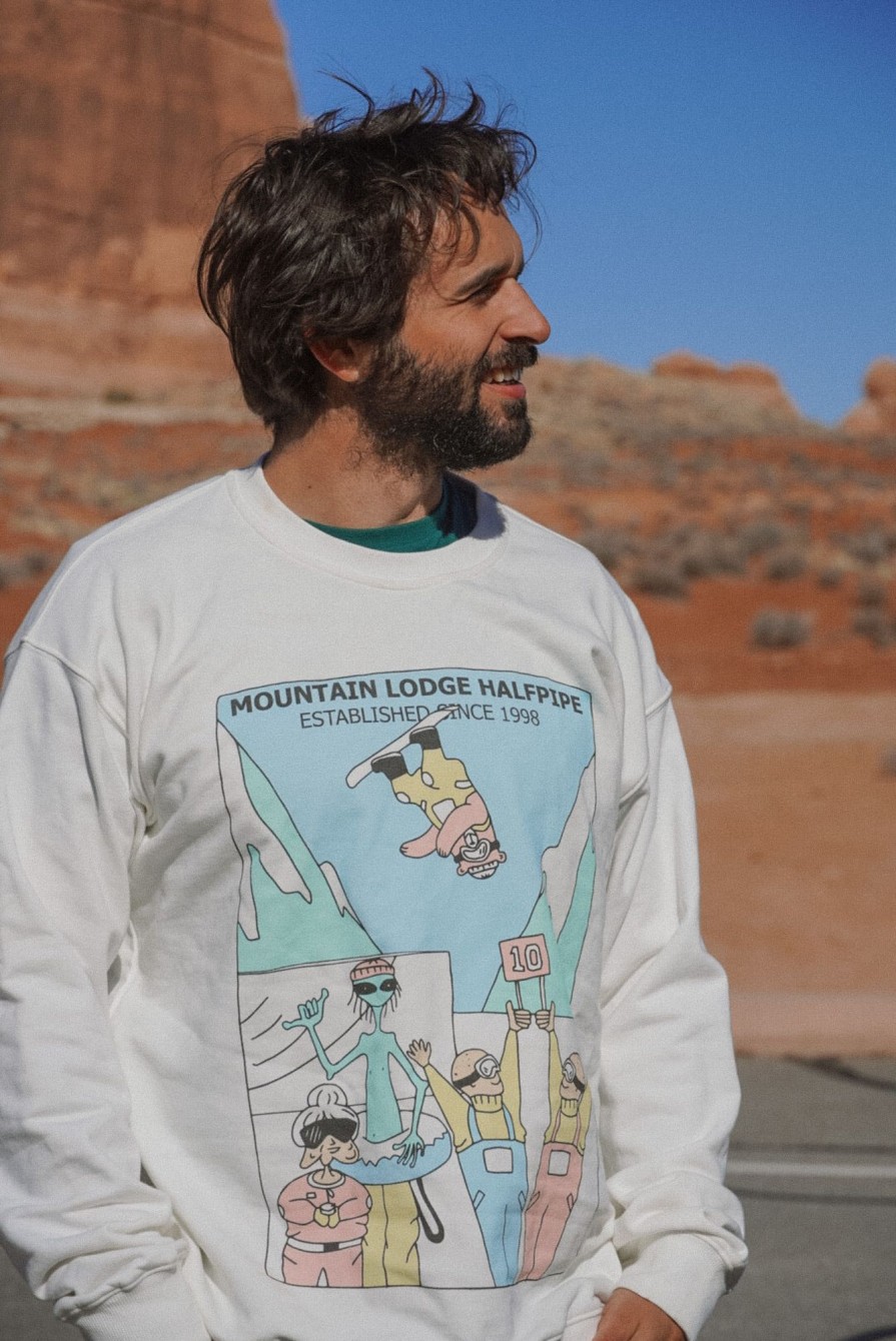 Men Notice The Reckless Hoodies & Crewnecks | Mountain Lodge Halfpipe Crewneck