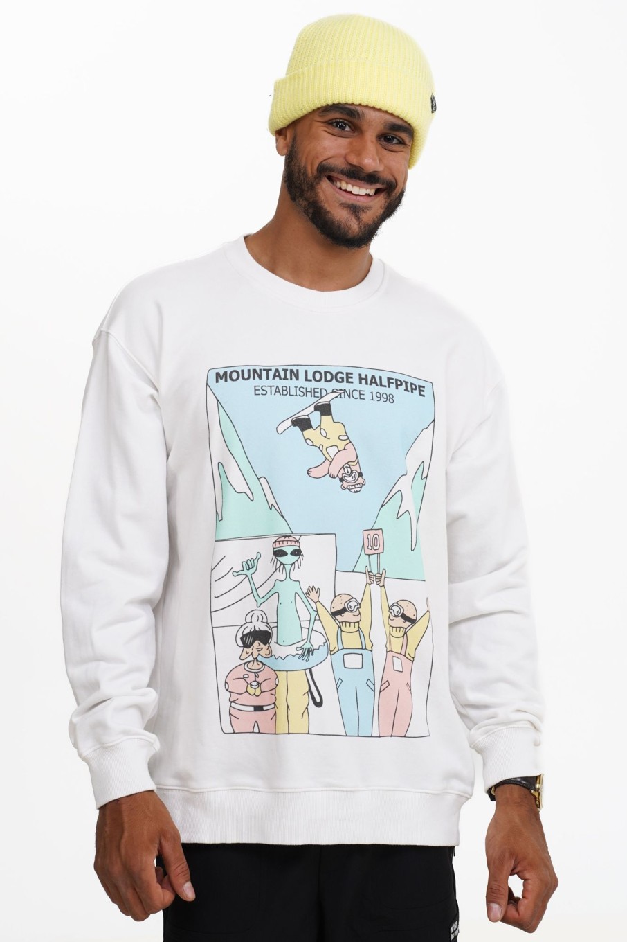 Men Notice The Reckless Hoodies & Crewnecks | Mountain Lodge Halfpipe Crewneck