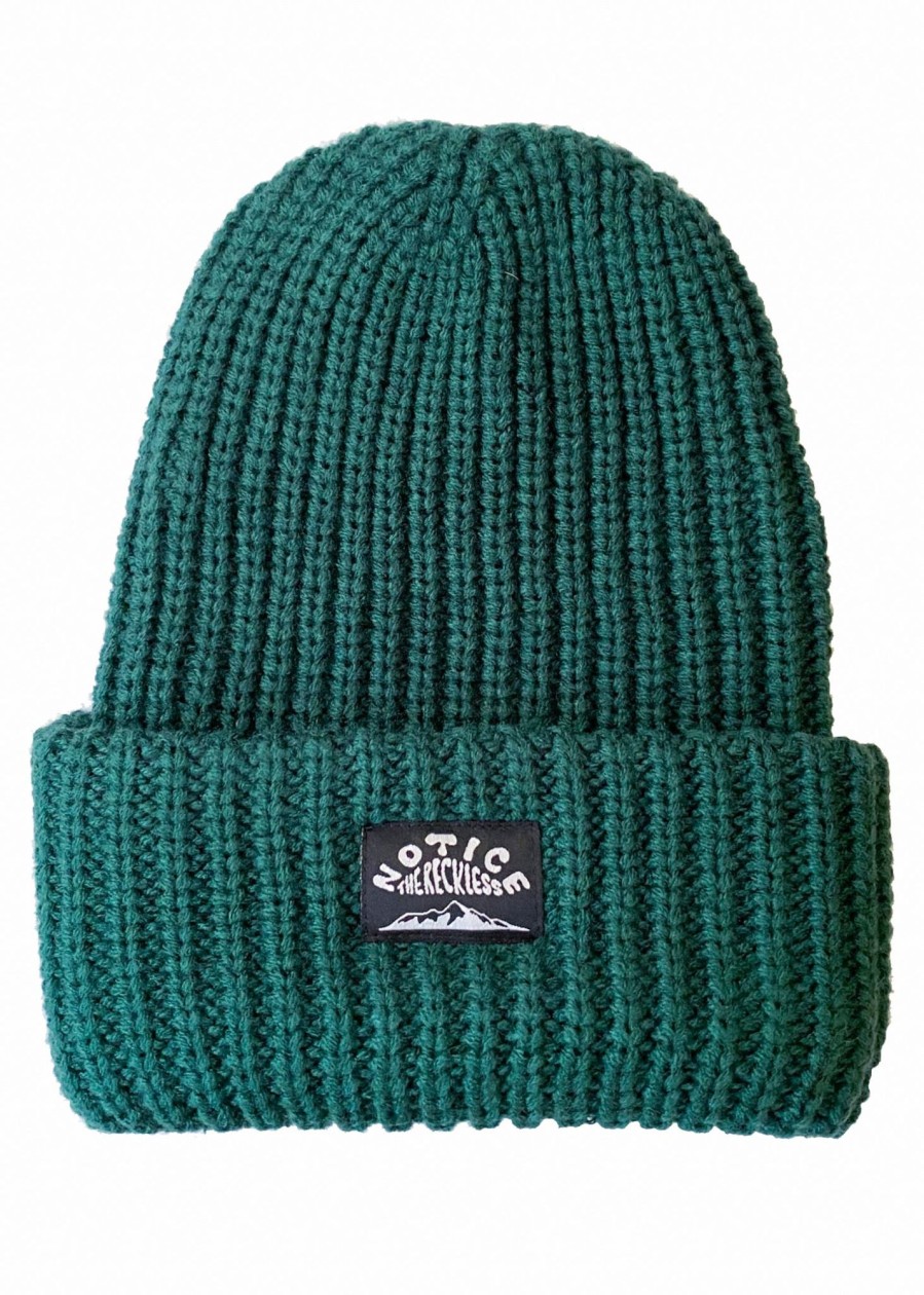 Women Notice The Reckless | Forest Green Beanie