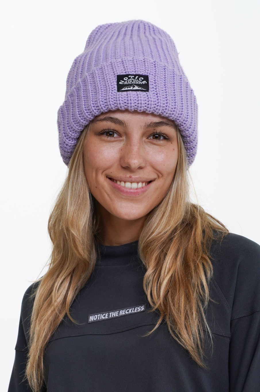 Women Notice The Reckless | Big Lilac Beanie