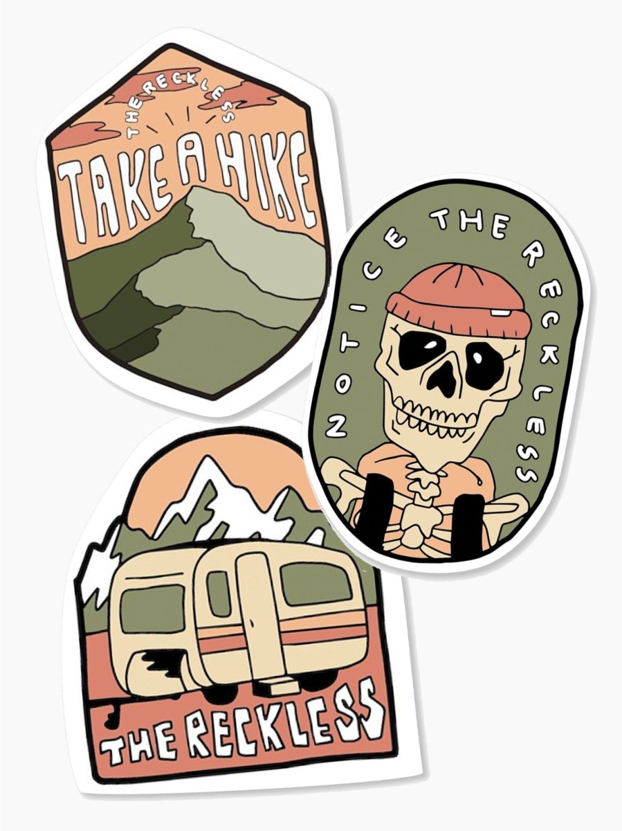 Men Notice The Reckless Stickers | Take A Hike Stickers Trio Pack